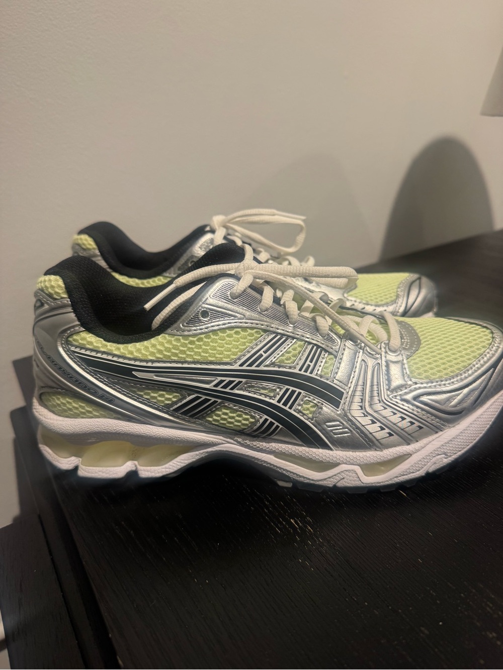 ASICS GEL-Kayano 14 Sneakers in Silver Green Size 7.5 / Womens 9